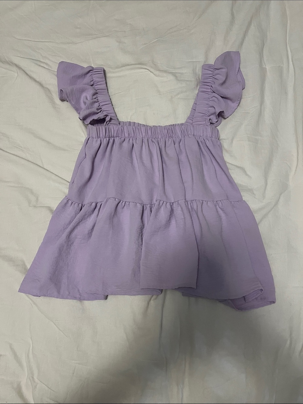Altar'd State Lavender Ruffle Strap Tiered Tank Top